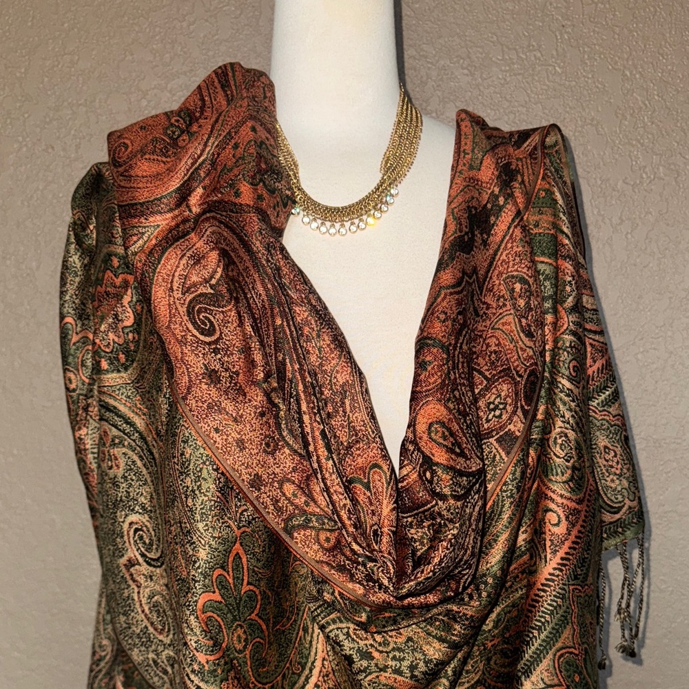 Versatile Talbots Paisley Patterned Wrap - image 3
